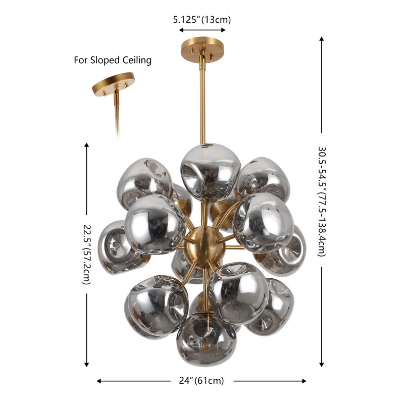 Lustre en verre trempé à 4 lumières