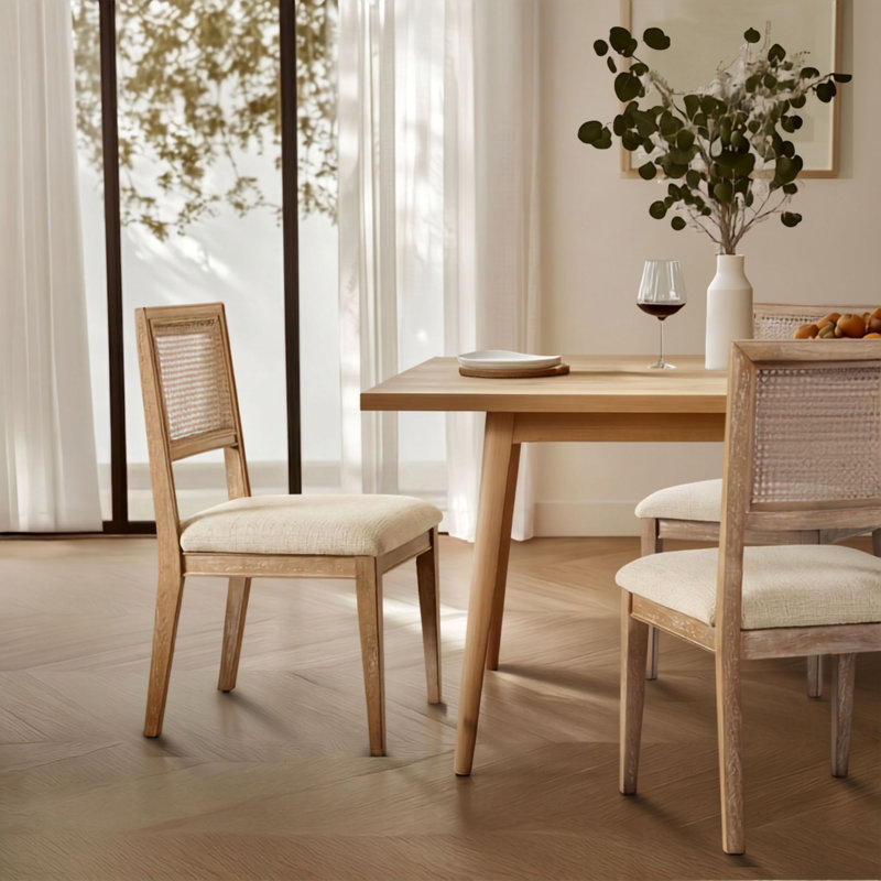 Chaises de salle à manger Cane, Marron clair