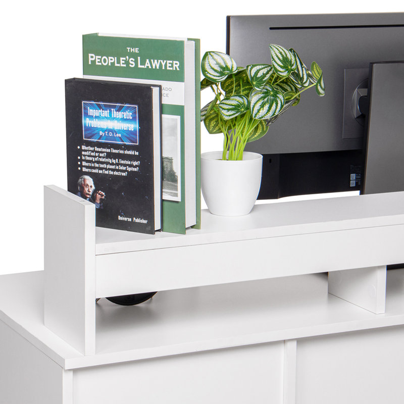 Bureau avec rehausse, Blanc