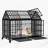 54/48 Inch Heavy Duty Dog Crate Large Dog Cage Strong Metal Dog Kennels And Crates For Large Dogs Top Open With Wheels 2 Removable Trays-1175786060