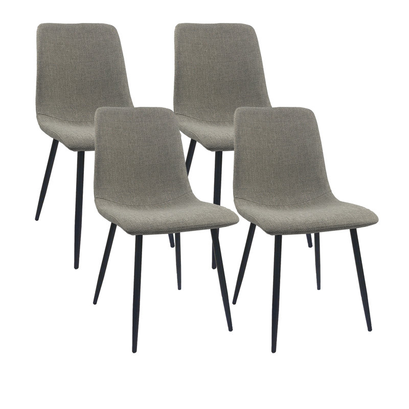 Mcdonagh Upholstered Side Chair, Dining Chairs, Kitchen Chairs, Purple, 4