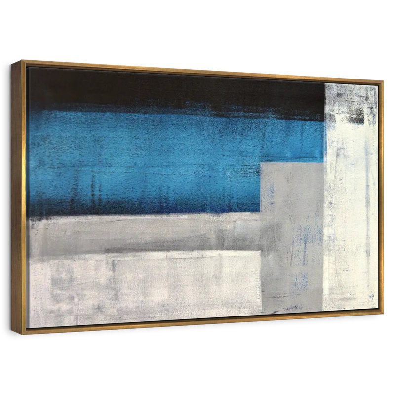 Moderne Carlo, Cadre flottant doré, 31 po x 21 po