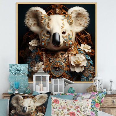 King Koala Blooms 1 - Koala Animal Wall Art