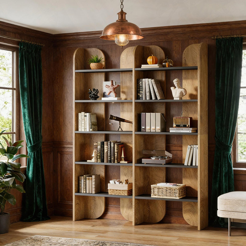 Bibliothèque spacieuse à 5 niveaux avec assemblage sans tracas