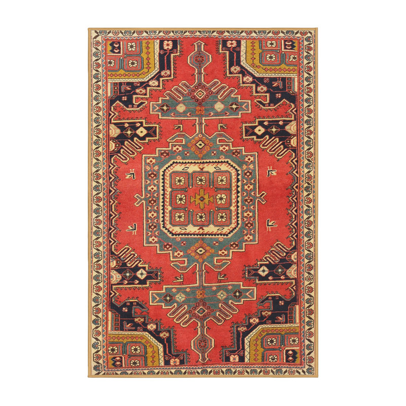 Tapis rouge à motif sud-ouest, Rectangle 7 pi x 9 pi