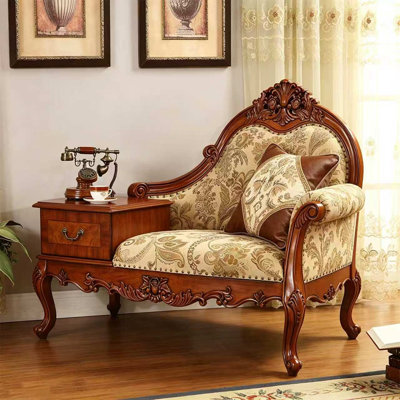 Chaise grand 55,12 po en bois massif brun américain