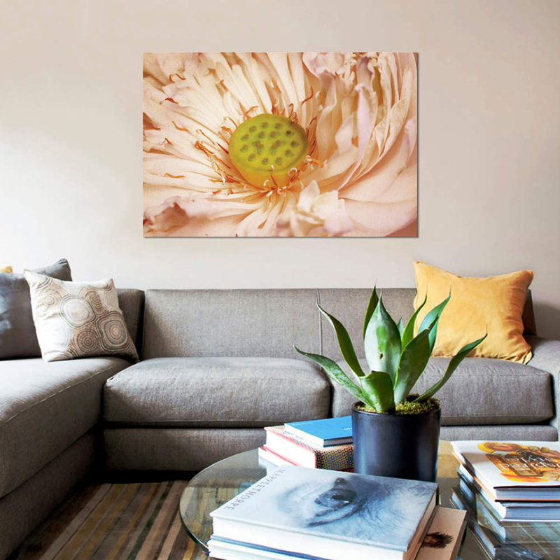 « pêches et crème », impression sur toile, H 18 po x l 26 po x P 1,5 po, Pas de tapis, Toile tendue