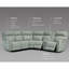 6 pièces, 3 fauteuils inclinables modulaires en cuir inclinables, appui-tête électrique  -110828788-113431157