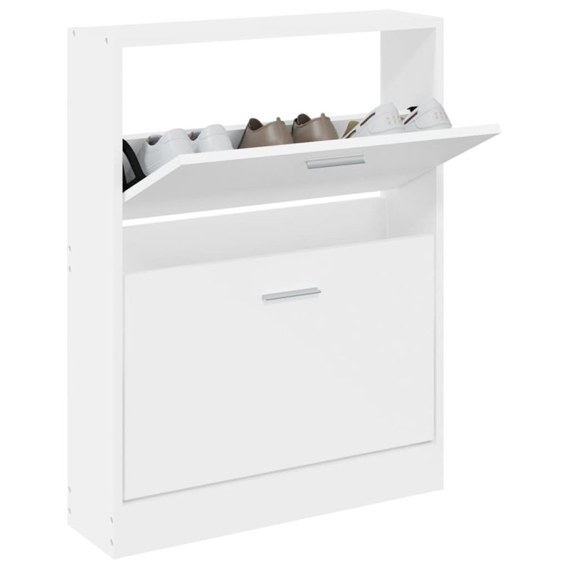 Shoe Cabinet 59x17x81 cm Engineered Wood, White