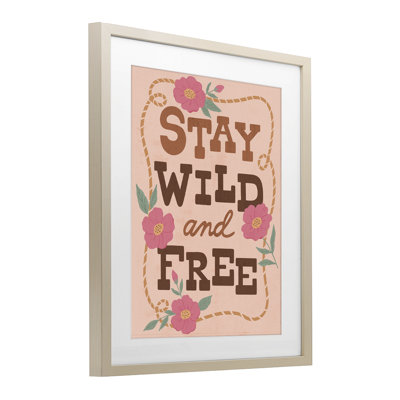 Wild & Free Boho Girl Framed Print Under Glass, design by Nina Seven