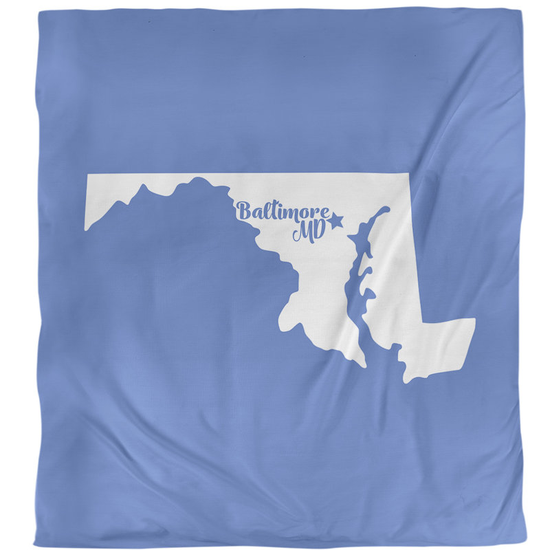 Housse de couette simple baltimore Maryland, Housse de couette pour grand lit, Bleu, Microfibre