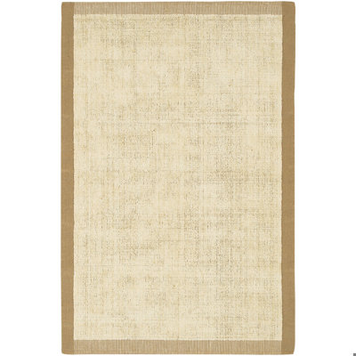 Fayean Authentic Hand-Woven Handmade Beige Jute Sisal With Brown Border Area Rug