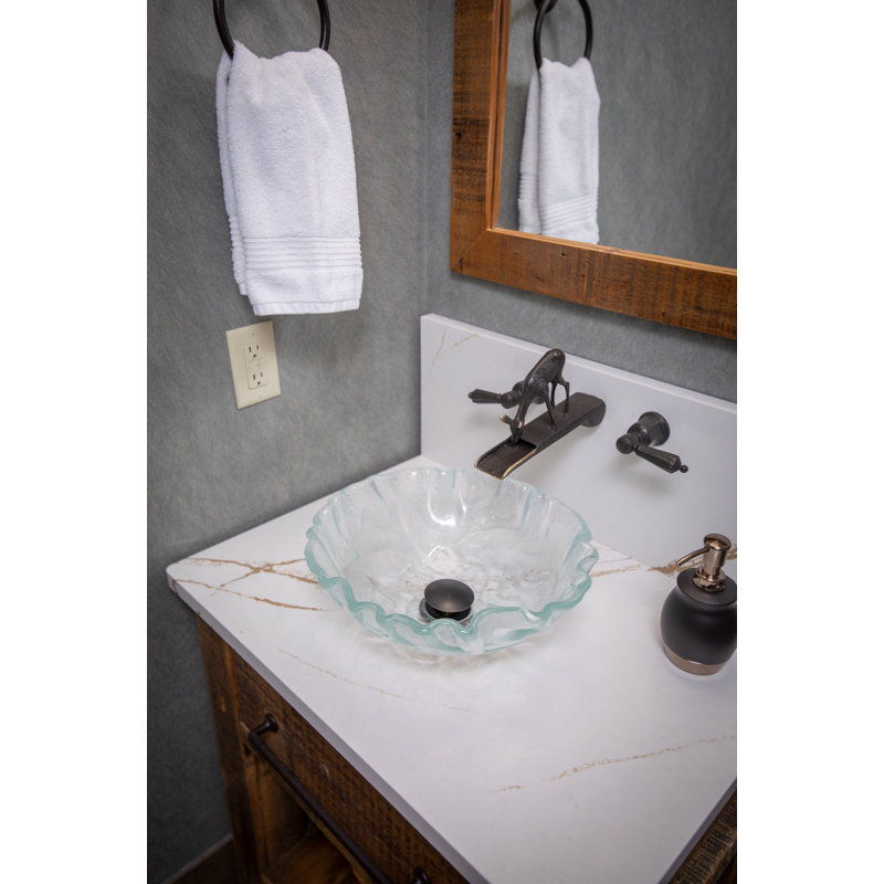 Eden Bath 14.25'' Clear Tempered Glass Specialty Bathroom Sink