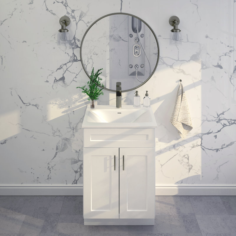 Armoire de meuble-lavabo simple 24 po Shaker