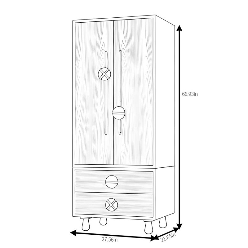 Garde-robe simple et intéressante, H 66,93 po x l 27,56 po x P 21,65 po