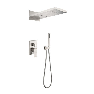 Système de douche, pomme de douche cascade avec douche à main, ensemble de robinet de douche mural pour salle de bain