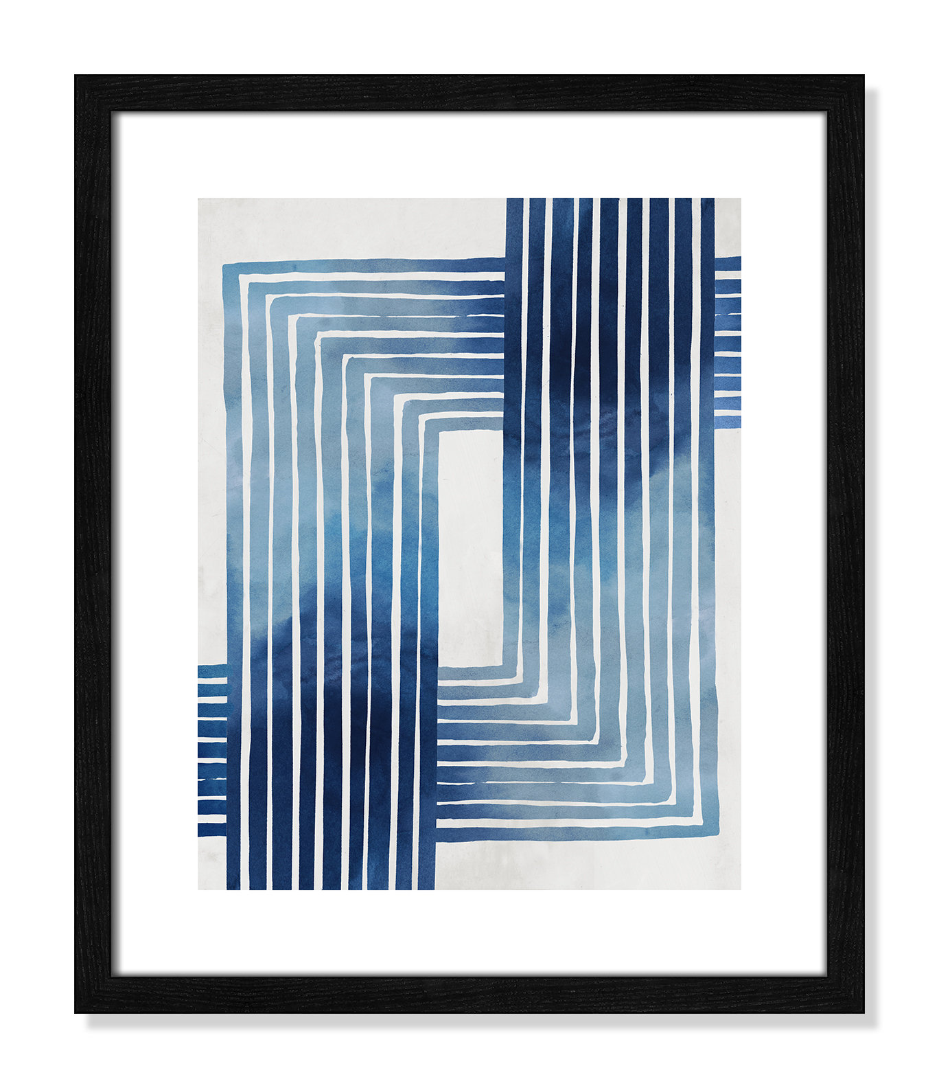 Lanny "In Unison" Painting by Eva Watts, 19" H x 16" W x 0.75" D, Black Wood Framed Paper