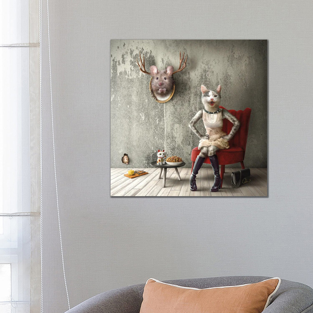 Home Fairytale: Der gestiefelte Kater von Spielsinn Design - Galerieverpacktes Giclée auf Leinwand