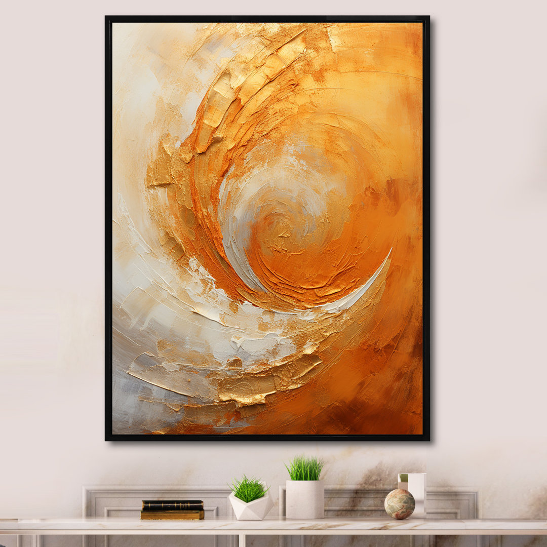 Gold Orange Desert Mirage Spiral II - Abstract Spirals Canvas Wall Art Wrought Studio™ Overall 