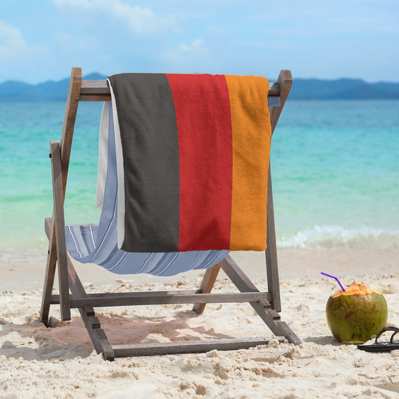 Beach Towel, Orange/Dark Gray/Red