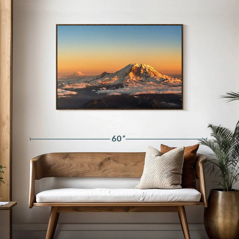 Winter Cascade Range, Floating Frame Walnut, 43" X 29"