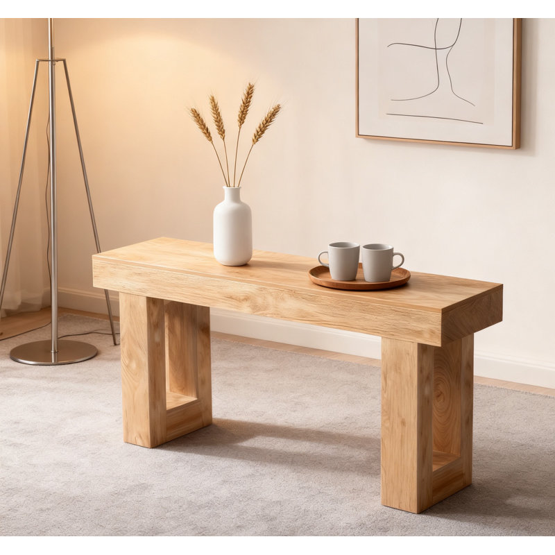Console en bois, table d'appoint, table de salon rectangulaire derrière le canapé, naturel