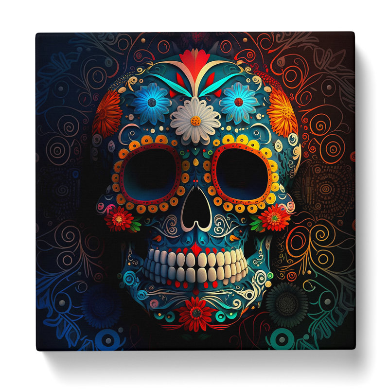 Sugar Skull Digital Art - Wrapped Canvas, 50cm H x 50cm W x 3cm D