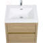 Meuble-lavabo mural 24 po avec lavabo, armoire de rangement flottante avec comptoir en résine de pierre et tiroirs à fermeture en douceur entièrement assemblés
