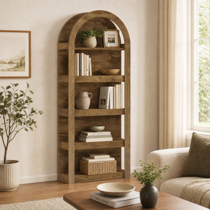71 Inch Arched Bookcase