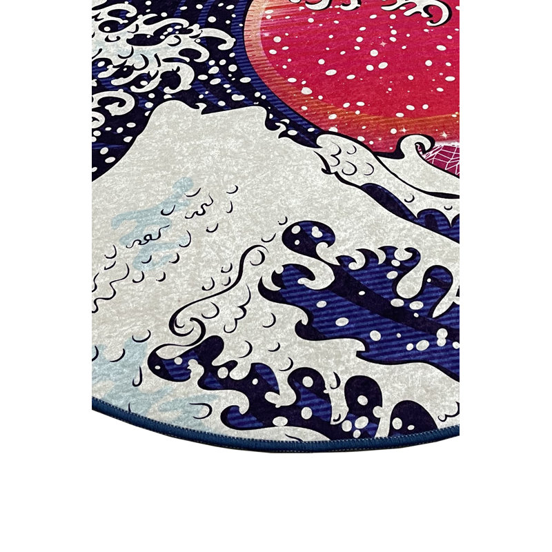 Luxueux tapis de bain, 31,5 po de diamètre, 100% polyester, 700 g / m², 0,4 po de hauteur | Antibactérien, antidérapant, dessous lavable à la machine | Doux et durable pour le confort de la salle de bain, facile d'entretien et design élégant