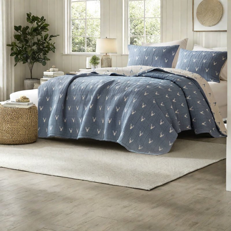 Ensembles de literie grand doux en polyester doux, confort rustique réversible pour la maison