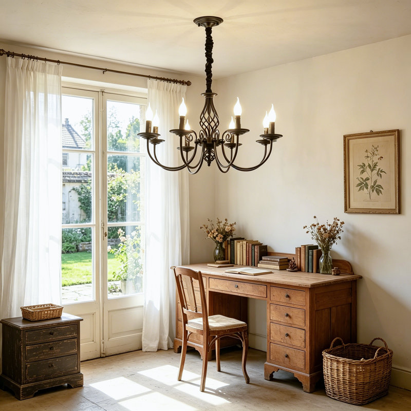 Dirksen Chandelier,8 Lights French Country Chandeliers,metal Black Pendant Chandelier,pendant Light Fixture For Island Kitchen Farmhouse,dining Room,foyer