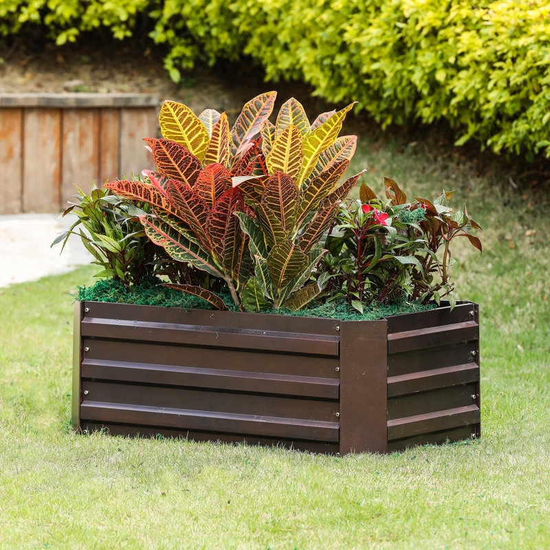 Severson 31.5" Industrial Metal Raised Garden Bed, 11.8" H x 31.5" W x 19.7" D