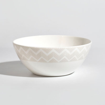 Missoni Soup Bowl Zig Zag White Set 2 Pcs. Diam. 5.8" H. 2.4"