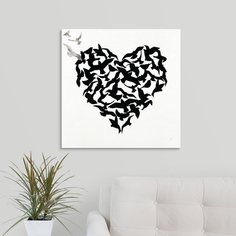 «Hearts in Flight IV», impression sur toile, H 24 po x l 24 po x p 1,25 po, Toile tendue