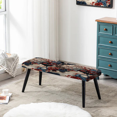 Banc rembourré noir Geisha Grace