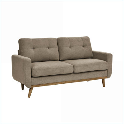 Sofas Couches 67.7" Wide Tufted Loveseat, Mid-Century Modern Solid Wood Legs for Apartment Living Room | Polyester | Mid-Century Modern