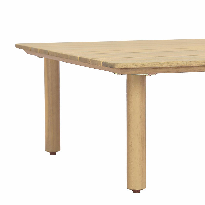 Table basse d'extérieur carrée en bois d'acacia