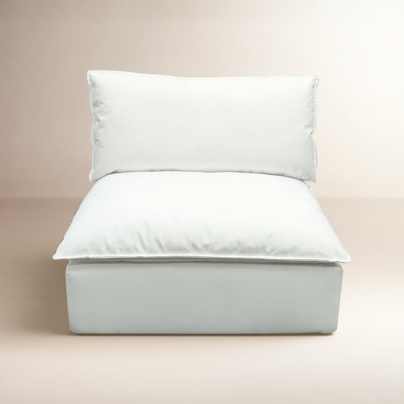 Ellaria Armless Chair, White Sheepskin