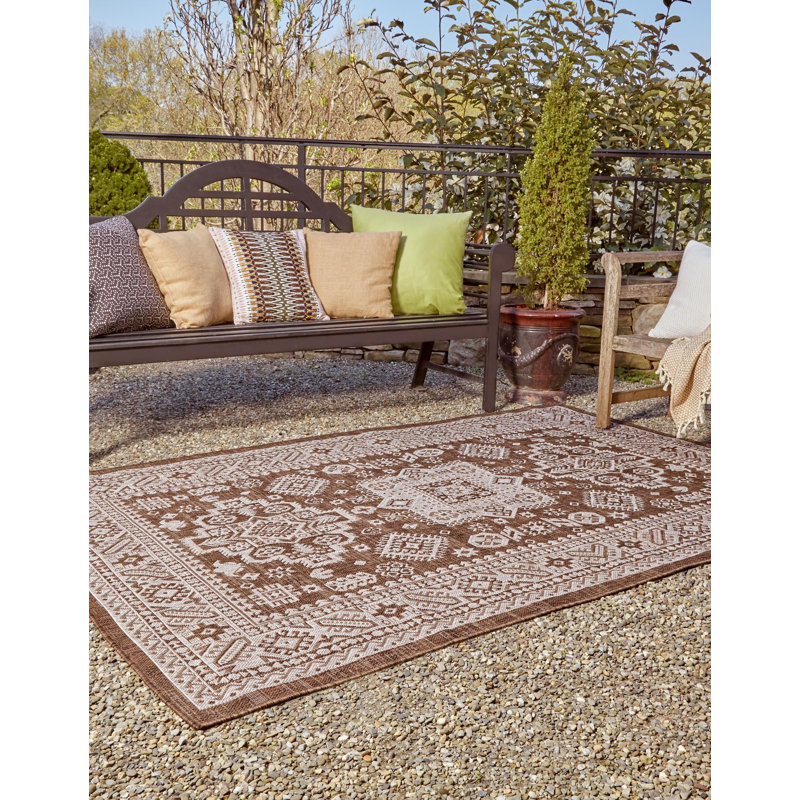 Outdoor Chand Rug Brown Color, Rectangle 5'3" x 7'10"