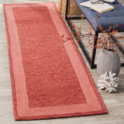 Taran Handmade Looped Red Area Rug