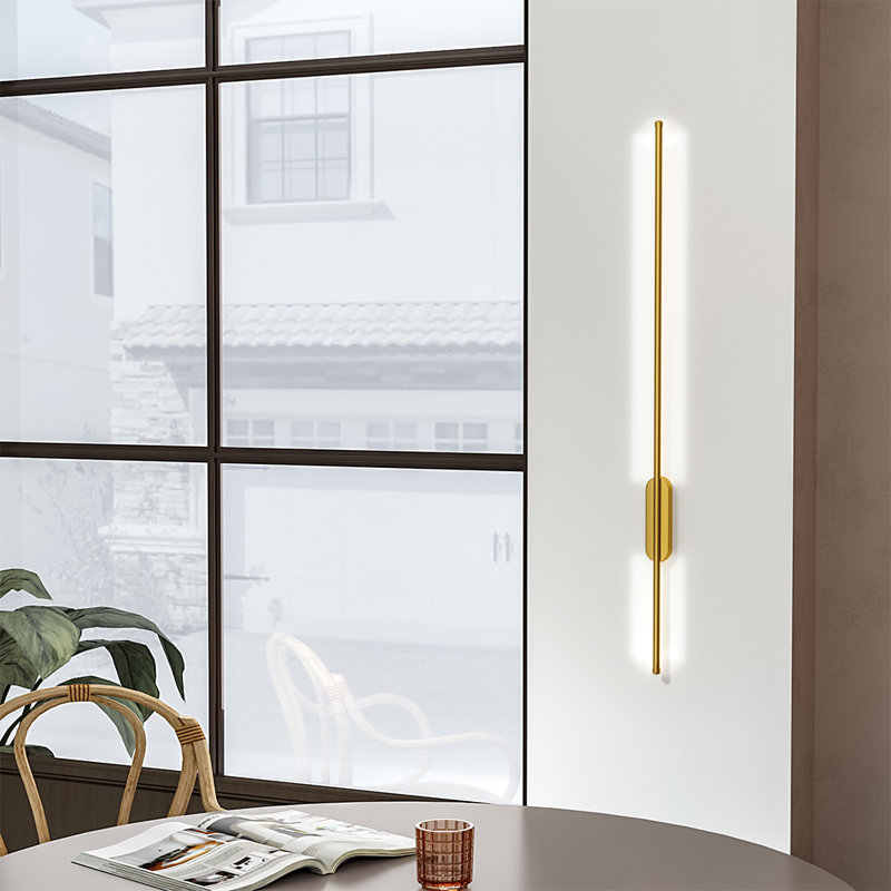 Emporia Modern Gold Aluminum Linear LED Wall Lighting Fixture 100cm