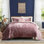 Ensemble de housse de couette en velours mauve clair, très grande taille, comprend 2 taies d'oreiller, un couvre-lit matelassé surdimensionné, léger et confortable, adapté à toutes les saisons.