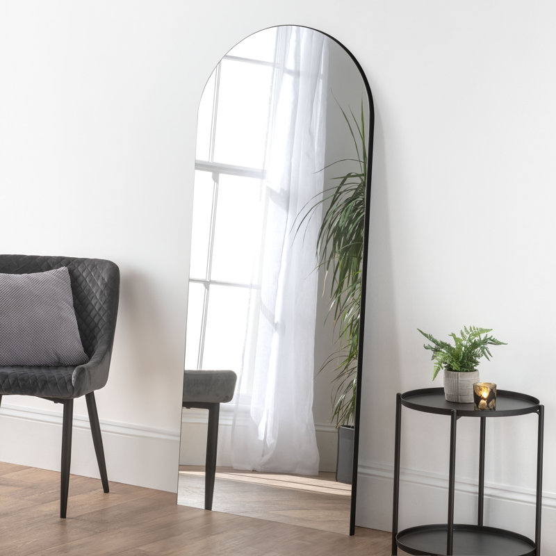 Alben Wood Framed Full Length Mirror, Black