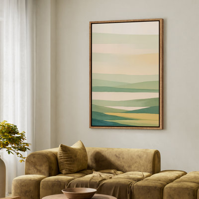 Framed Canvas Wall Art - Vintage Abstract Wall Prints for Bedroom - 16"x24"