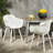 White Polypropylene Lotus Chair For Outdoor Use - Weather , Stable Frame, Perforated Diamond Pattern Chic Seating Dining Furniture With Resistance, Frame & Fashionable Design