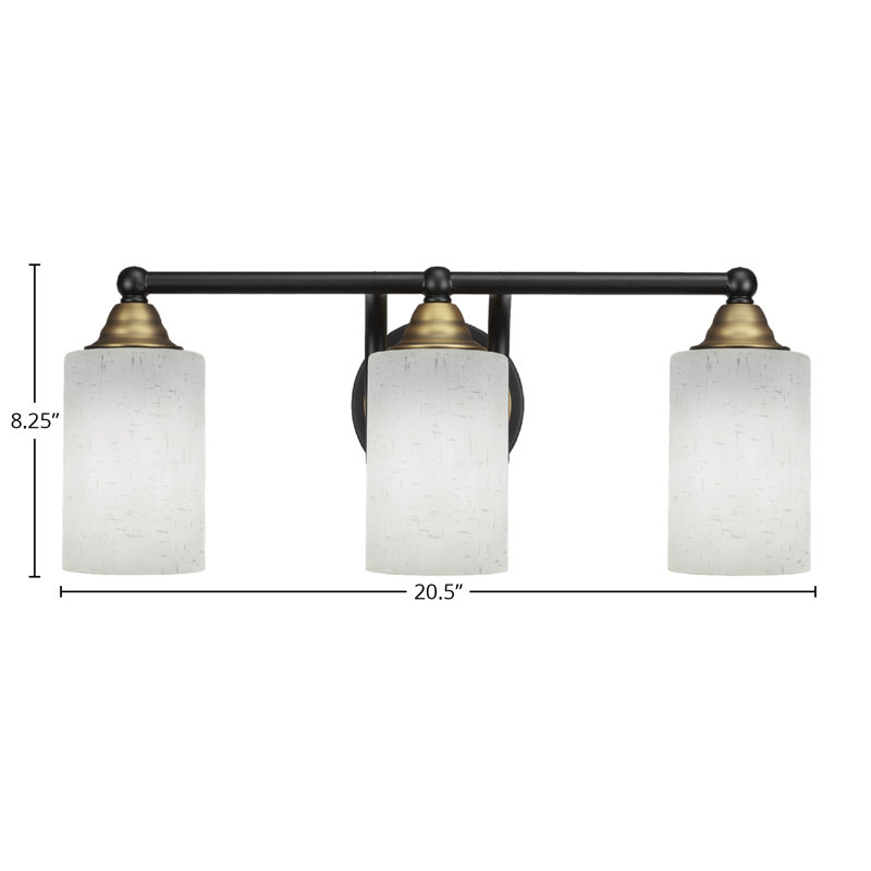 Michell 3-Light Bath Bar, Matte Black/Brass