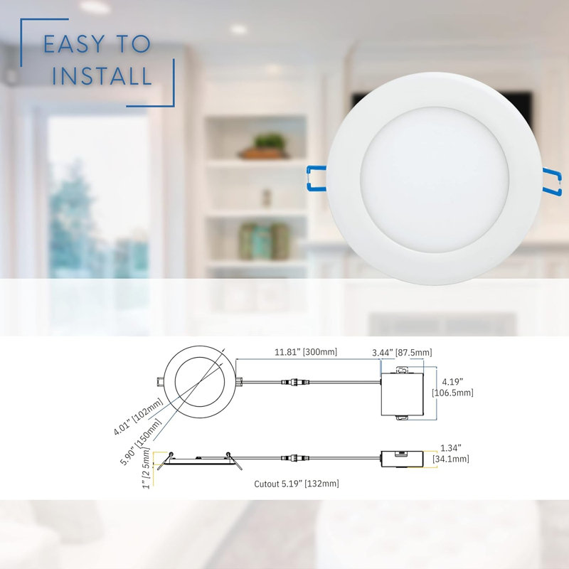 5'' Dimmable Air-Tight IC Rated Standard Recessed Lighting Kit