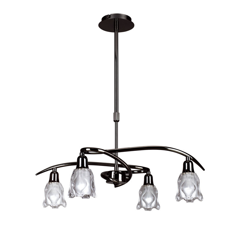 Champlon 4 - Light Shaded LED Chandelier, Black Chrome