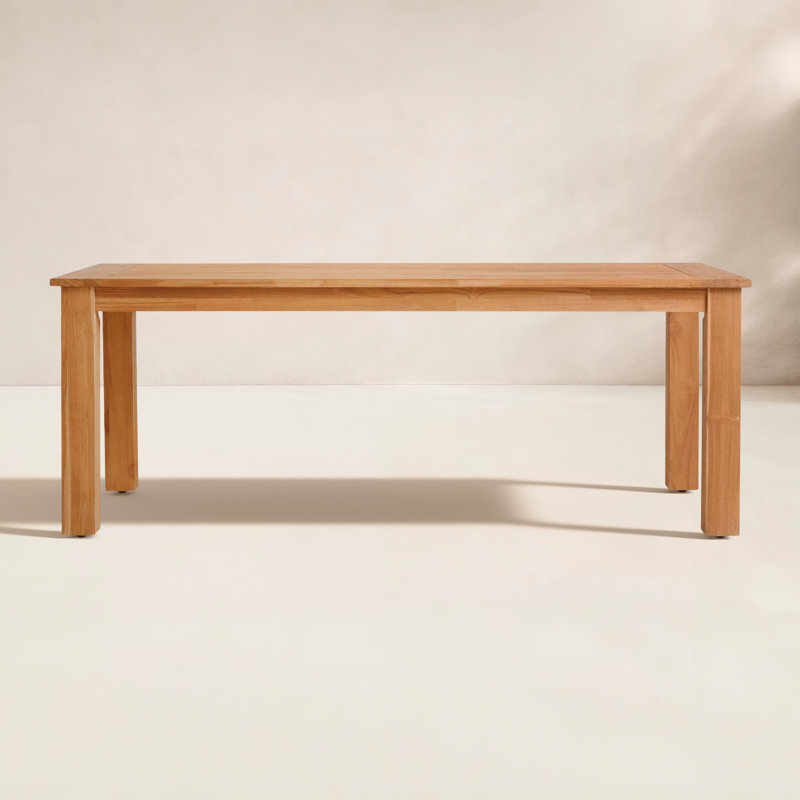 Echols Outdoor Solid Teak Wood Dining Table